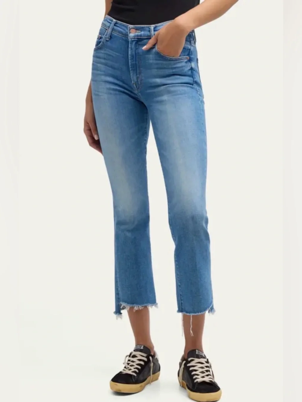 MOTHER The Insider Crop Step Fray Work Hard Play Hard Size 30 - Picture 3 of 14